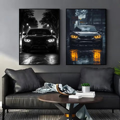 Black Car Poster, Modern Minimalist Wall Art Print Decor