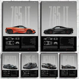 McLaren Sports Car Poster, Modern Wall Art Print for Home Decor