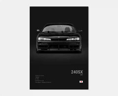 Black & White JDM Supercar Canvas Wall Art Poster – R34 & 240SX