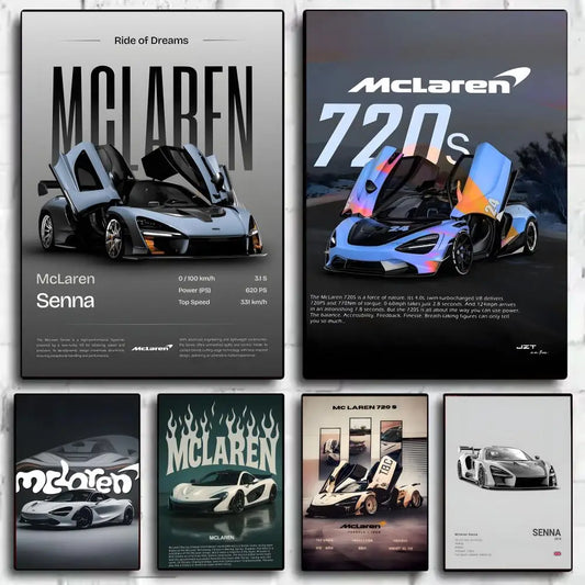 McLaren ES Supercar Self-Adhesive Wall Poster for Home & Office