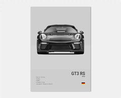 Pop Black And White German Luxury Sports Car Poster Wall Art 911 GT3 RS Turbo HD Oil On Canvas Print Garage Living Room Decor
