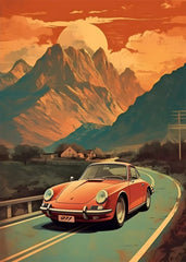80S Japan Tokyo Neon Scenery JDM Cars Poster Aesthetics 911 Speed Cars Fuji Sakura Canvas Print Wall Art Home Fans Room Decor