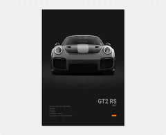 Pop Black And White German Luxury Sports Car Poster Wall Art 911 GT3 RS Turbo HD Oil On Canvas Print Garage Living Room Decor