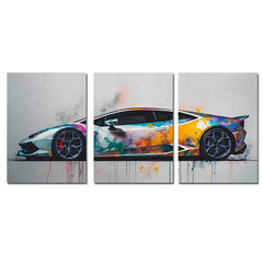 3Pcs Supercar Posters Sports Cars Print Famous Cars Canvas Painting Car Wall Art for Boys Room Home Decoration Birtday Gift