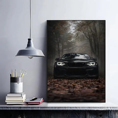 Black Car Poster, Modern Minimalist Wall Art Print Decor