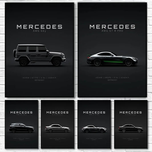 Mercedes-Benz AMG GT & G63 Canvas Wall Art Poster Print