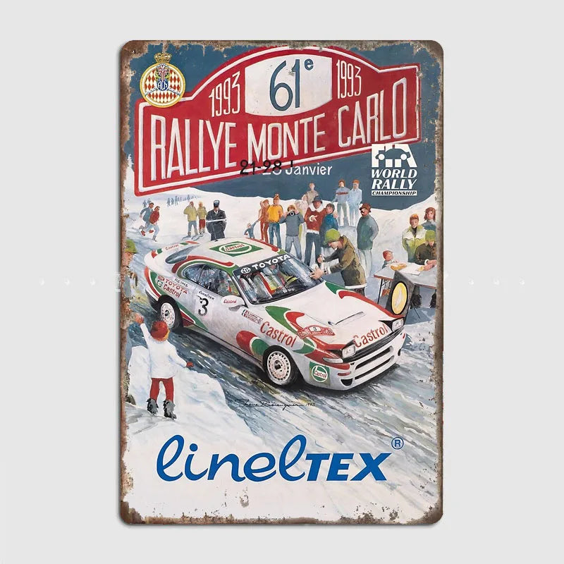 Monte Carlo Rally retro Race Car Metal Poster Sign Garage Club Vintage Bar Wall Posters Room Decoration Home Decor