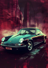 80S Japan Tokyo Neon Scenery JDM Cars Poster Aesthetics 911 Speed Cars Fuji Sakura Canvas Print Wall Art Home Fans Room Decor