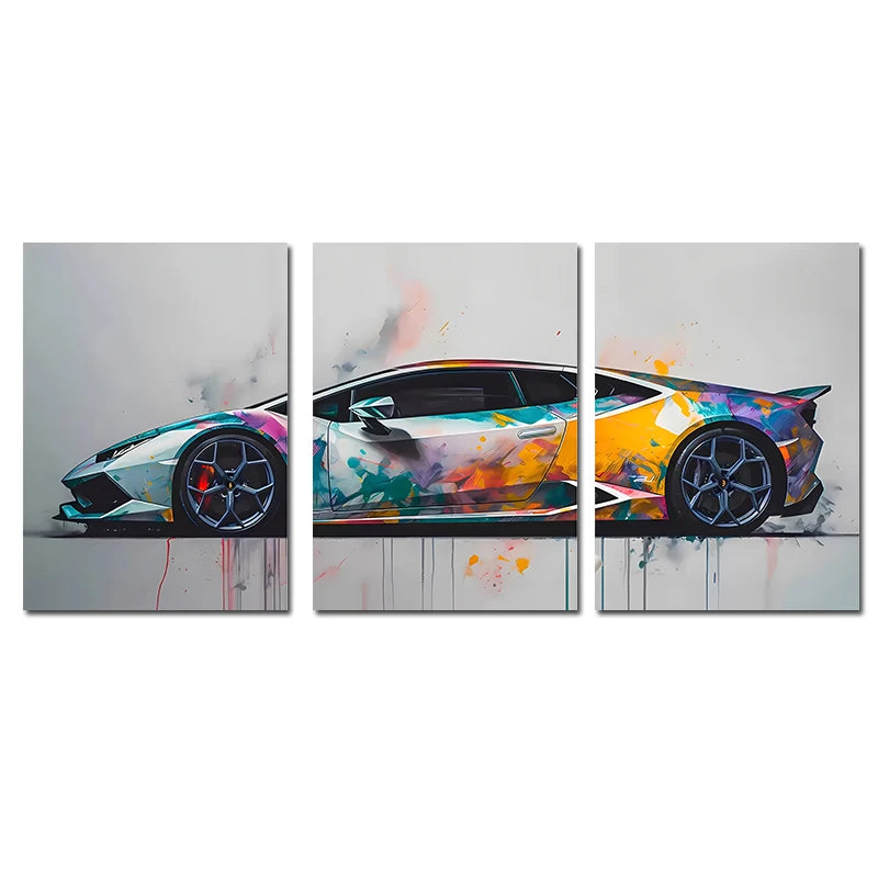 3 Piece Supercar Canvas Poster | Unique Wall Art