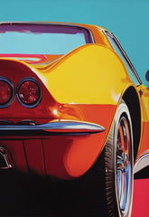Retro Muscle Car Canvas Poster, Vintage Classic Auto Wall Art
