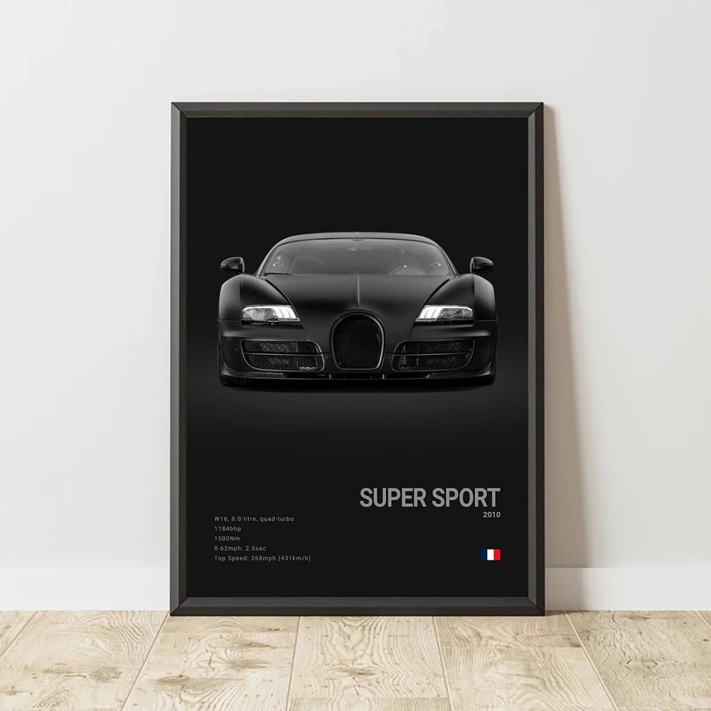 Bugatti Chiron Wall Art | Premium Canvas Print