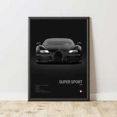 Supercar Canvas Poster, Modern Wall Art for Car Lovers