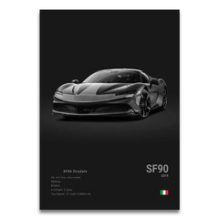 SF90 812C Canvas Wall Art Print Poster F50 F40 F80 Sports Car Decoration Painting Modern Home Decoration Painting Car Lover Gift