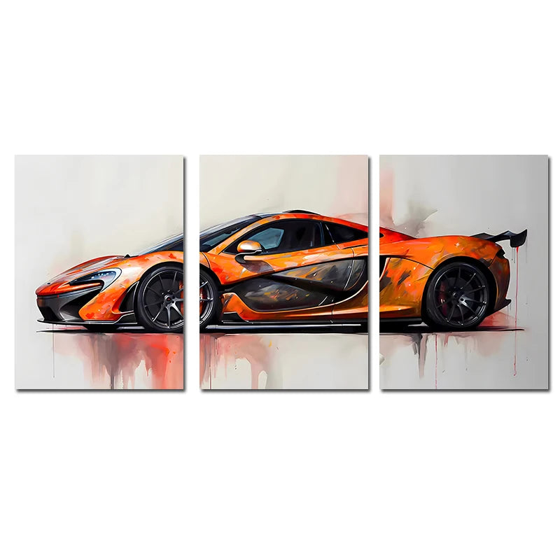 3 Piece Supercar Canvas Poster | Unique Wall Art