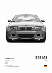 BMW M3 CSL Canvas Poster, Modern Car Wall Art Unframed