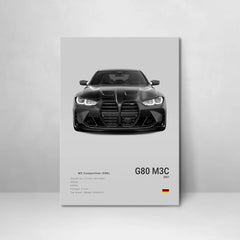 G80 M3C E39 M5 Car Canvas Wall Art Print Poster M5 CS G87 M2 Sports Car Decorative Painting Modern Home Decor Gift Unframed