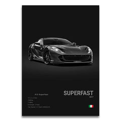 SF90 812C Canvas Wall Art Print Poster F50 F40 F80 Sports Car Decoration Painting Modern Home Decoration Painting Car Lover Gift