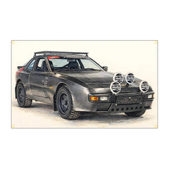 Classic Car Flag Banner, Polyester Garage Wall Decor