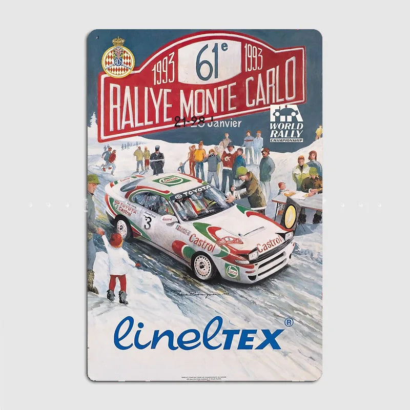 Monte Carlo Rally retro Race Car Metal Poster Sign Garage Club Vintage Bar Wall Posters Room Decoration Home Decor