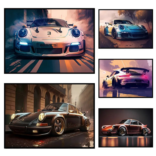 911 GT3 RS Evolution Supercar Canvas Print Wall Decor Poster