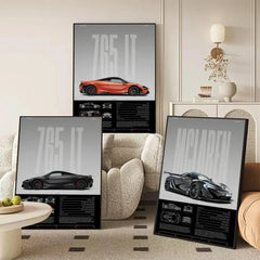 McLaren Sports Car Poster, Modern Wall Art Print for Home Decor