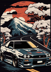 80s Retro Car Japanese Landscape Poster GTR Luxury Cars Canvas Painting HD Print Wall Art Picture Living Room Bedroom Decor
