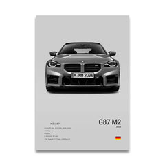 G80 M3C E39 M5 Car Canvas Wall Art Print Poster M5 CS G87 M2 Sports Car Decorative Painting Modern Home Decor Gift Unframed