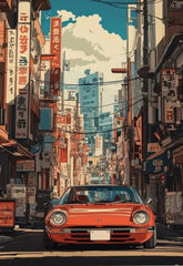 Retro Muscle Car Canvas Poster, Vintage Classic Auto Wall Art