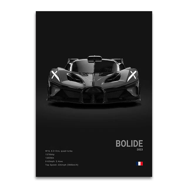 Bugatti Chiron Wall Art | Premium Canvas Print