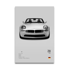 G80 M3C E39 M5 Car Canvas Wall Art Print Poster M5 CS G87 M2 Sports Car Decorative Painting Modern Home Decor Gift Unframed