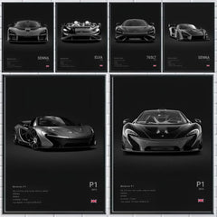 Black M-McLaren Supercar SENNA Poster Room Wall Art Decor Waterproof Stickers For Home Bar Bedroom Decoration