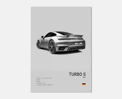 Pop Black And White German Luxury Sports Car Poster Wall Art 911 GT3 RS Turbo HD Oil On Canvas Print Garage Living Room Decor