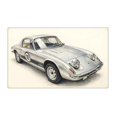 Classic Car Flag Banner, Polyester Garage Wall Decor
