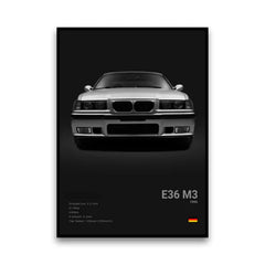 2-A1 Famous Cars G80 M3C Canvas Wall Art Print Poster E30 M3 Z8 Decorative Mural Modern Home Decor Birthday Gift Unframed