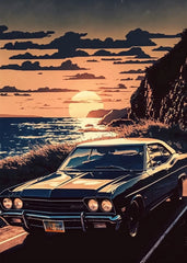 80s Retro Car Japanese Landscape Poster GTR Luxury Cars Canvas Painting HD Print Wall Art Picture Living Room Bedroom Decor