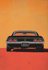 Retro Muscle Car Canvas Poster, Vintage Classic Auto Wall Art