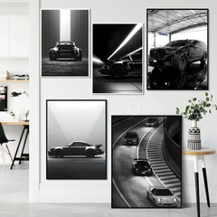 Now Black and White Luxury Car Photography Like Wall Art, HD Canvas Print Posters, Home, Living Room, Room Decoration