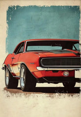 Retro Muscle Car Canvas Poster, Vintage Classic Auto Wall Art