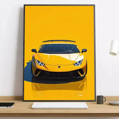 Modern Supercar Lamborghini Wall Art Painting Calligraphy Canvas Poster: Crease Free Waterproof Durable All Space Wall Decor