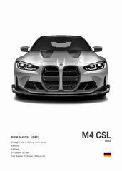 BMW M3 CSL Canvas Poster, Modern Car Wall Art Unframed