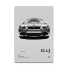 G80 M3C E39 M5 Car Canvas Wall Art Print Poster M5 CS G87 M2 Sports Car Decorative Painting Modern Home Decor Gift Unframed