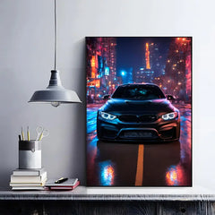 Black Car Poster, Modern Minimalist Wall Art Print Decor