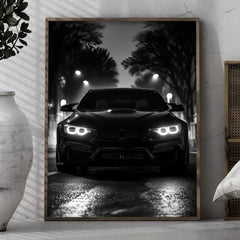Black Car Poster, Modern Minimalist Wall Art Print Decor