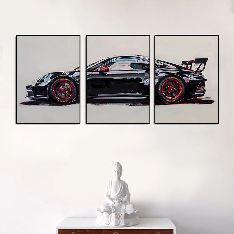 3 Piece Supercar Canvas Poster | Unique Wall Art