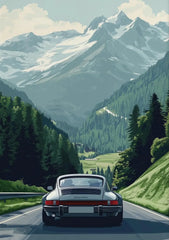 Classic 911 Alpine Drive Vintage Canvas Wall Art Poster