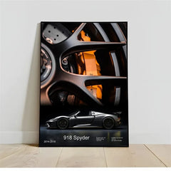 Pop Turbo super luxury sports car Poster Aesthetic 911 GT3 RS Wheels Canvas Print For Wall Art Mural Home Garage Room Decor