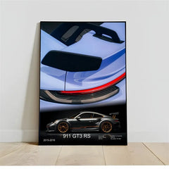 Pop Turbo super luxury sports car Poster Aesthetic 911 GT3 RS Wheels Canvas Print For Wall Art Mural Home Garage Room Decor