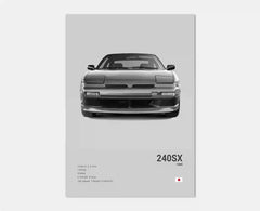 Black & White JDM Supercar Canvas Wall Art Poster – R34 & 240SX