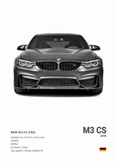 BMW M3 CSL Canvas Poster, Modern Car Wall Art Unframed