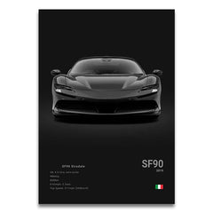 SF90 812C Canvas Wall Art Print Poster F50 F40 F80 Sports Car Decoration Painting Modern Home Decoration Painting Car Lover Gift